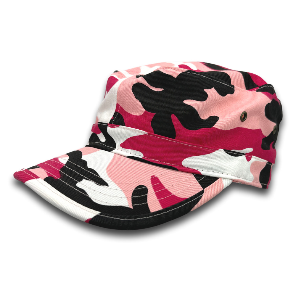 Pink Camo Cadet Hat Fatigue Basic Training Round Top GI Army Battle Dress Cap